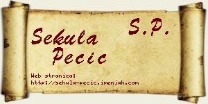 Sekula Pecić vizit kartica